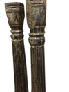 Antique Carved Pillars Columns Candle Holders, Rustic Farmhouse Tall CANDLESTANDS