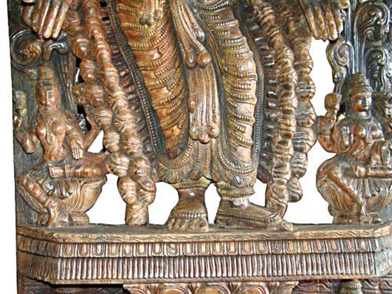 Antique Ashtalakshmi Lotus Temple Statue Goddess Sculpture