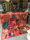 Antique Zardozi Beaded Vintage Original Hand Crafted Tapestry Orange