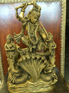 Krishna Dancing On Serpent Kaliya Brass Sculpture
