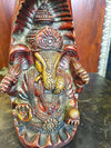 Conch Ganesha Brass Statue Hand Carved Ganesh Altar Decor Sculpture