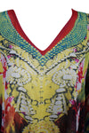 Womas Beach Caftan Tunic Dress Vibrant Shades Coverup Kaftan 3XL
