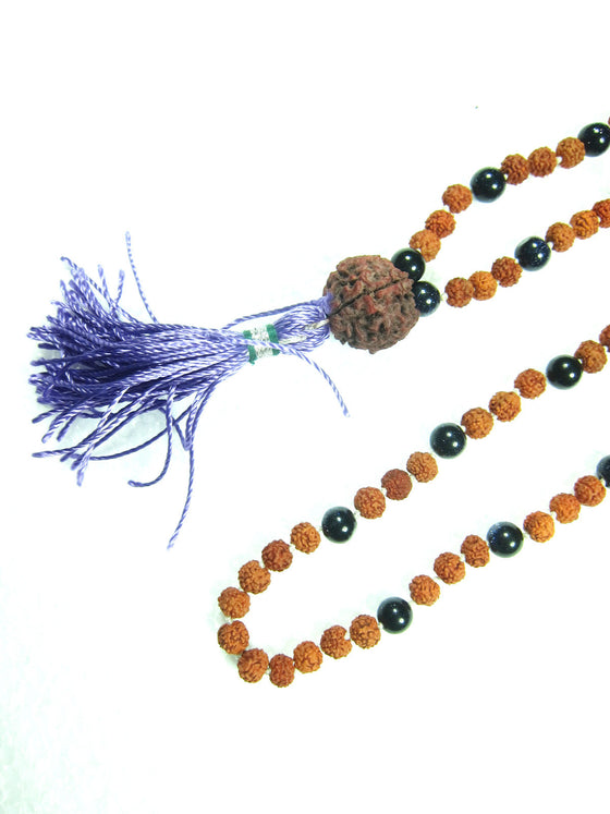 Third Eye Chakra Necklace Japa Mala Rudraksha Handmade Mala