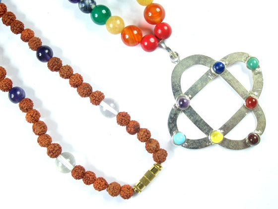 WELLNESS Chakra Healing Stone Mala Beads Rudraksha Buddhist Yoga