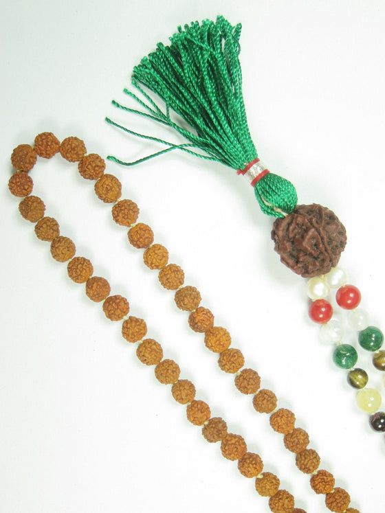 Nine Planets Mala Handmade Beads Rudraksha Reiki Yoga Mala