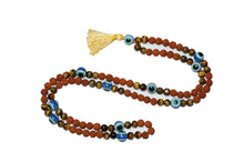  Yoga Mala Beads Healing Stone Necklace Rosewood Rudraksha Mala Beads