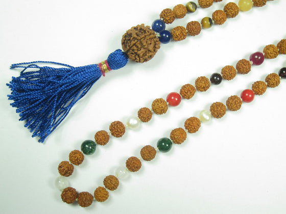 Yoga Mala Beads Meditation Japamala Rudraksha Nine Planet Navgraha Mala