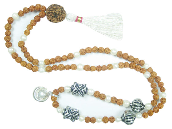 Meditation Pearl Mala Bead Rudraksha Healing Stone Japamala Yoga