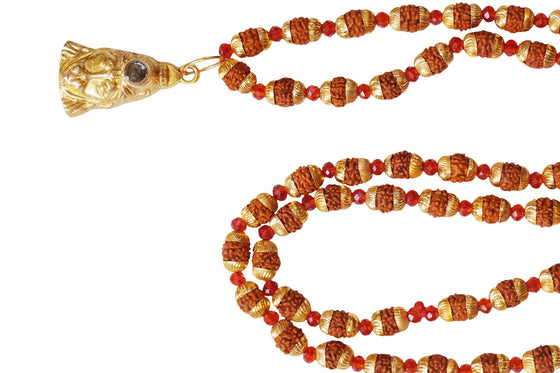 Balancing Chakra Hanuman Chalisa Pendent Rudraksha Red Crystal Beads