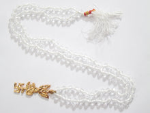  Yoga Mala Beads Crown Chakra Crystal Quartz Mala Trishakti om Pendant