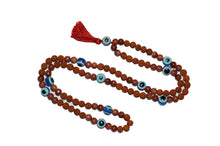  Invoking Energy Sunstone Mala Beads Necklace Blue Evil Eye