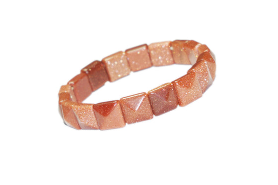 Healing Chakra Sun Stone Wrist Mala Handmade Pyramid shaped