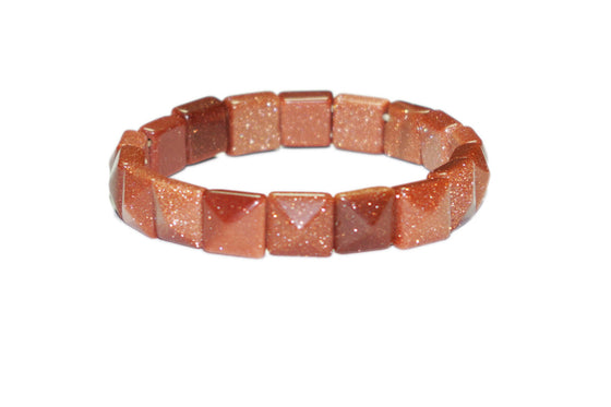 Healing Chakra Sun Stone Wrist Mala Handmade Pyramid shaped