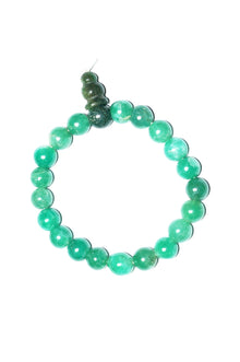  Buddhist Healing Green Jade Wrist Mala Beads Hand Mala