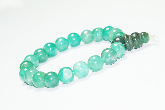 Buddhist Healing Green Jade Wrist Mala Beads Hand Mala