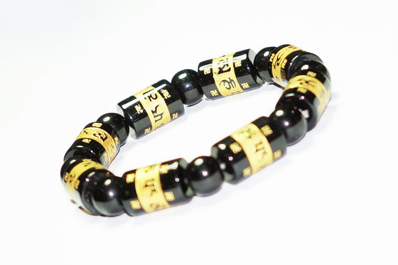 Buddhist Wrist Bracelet Grounding Chakra Natural Obsidian Prayer Energy