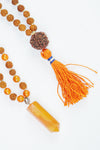 Yoga Mala Necklace Healing Reiki Carnelian Pendants Rudraksha Mala