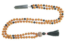  Buddhist Prayer 108+1 Beads Rudraksha Onyx Mala Meditation Chkara