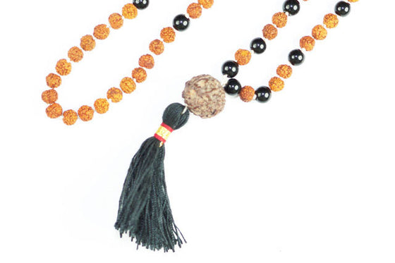 Mindful Chakra Jewelry Shiva Rudraksha Onyx Stone Beads Meditation Mala