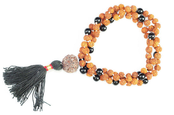 Mindful Chakra Jewelry Shiva Rudraksha Onyx Stone Beads Meditation Mala