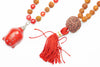 Yoga Mala Buddhist Knotted 108 Coral Rudraksha Japamala Mala