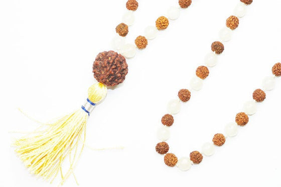 Meditation Chakra Mala Natural Beads Buddhist Rudraksha Citrine Mala