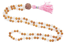  Yoga Mala Bead Healing Rose Quartz Beads Rudraksha Mala