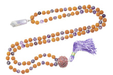  Mindful Amethyst Mala, Necklaces Yoga Mala Beads Shiva Rudraksha