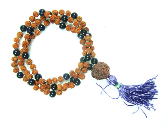Third Eye Chakra Necklace Japa Mala Rudraksha Handmade Mala