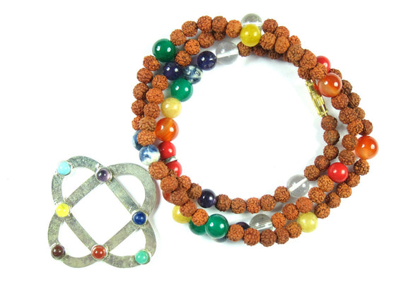 WELLNESS Chakra Healing Stone Mala Beads Rudraksha Buddhist Yoga