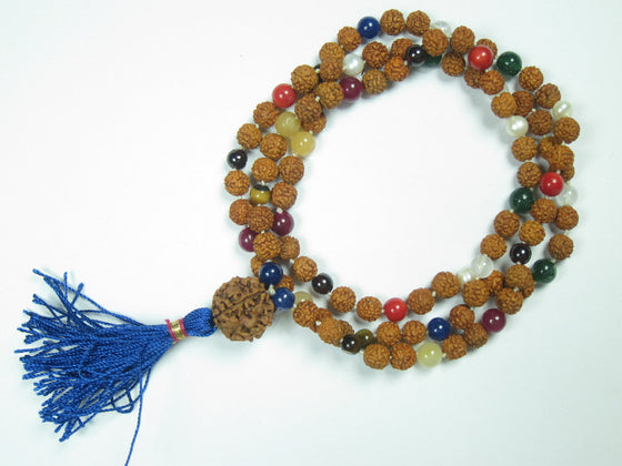 Yoga Mala Beads Meditation Japamala Rudraksha Nine Planet Navgraha Mala