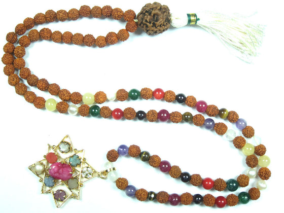 Nine Planet Yoga Mala, Navratna Stone Japa Mala Beads