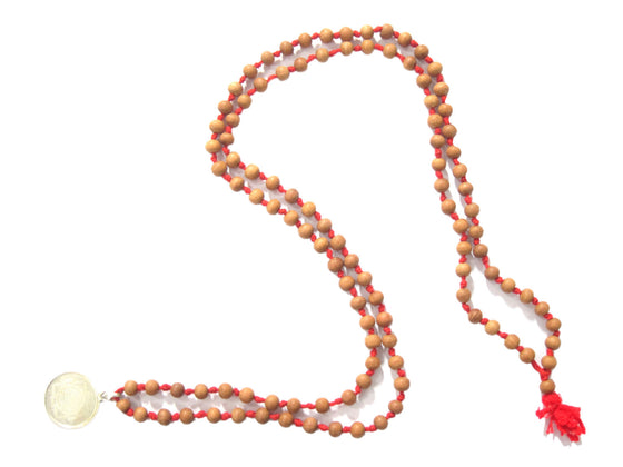 Sri Yantra Mala Beads Hand Knotted Sandalwood Mala Prosperity