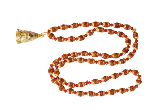 Balancing Chakra Hanuman Chalisa Pendent Rudraksha Red Crystal Beads