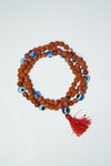 Invoking Energy Sunstone Mala Beads Necklace Blue Evil Eye