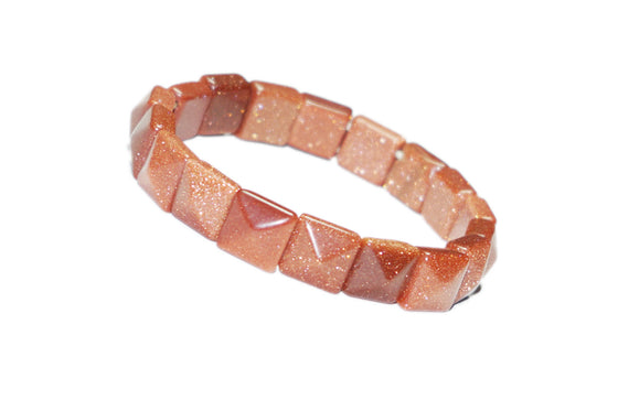 Healing Chakra Sun Stone Wrist Mala Handmade Pyramid shaped
