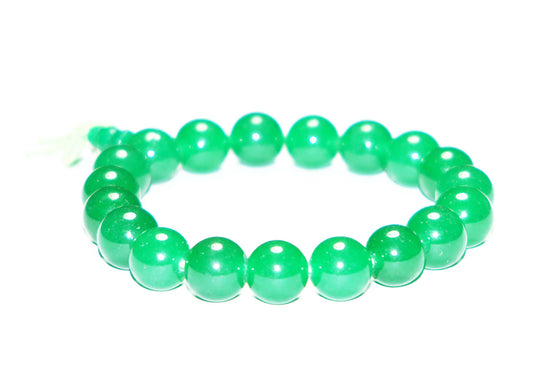 Spiritual Energy Bracelet Throat Chakra Green Jade Wrist Mala