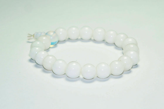 Energetic Beads White Ageta Moonstone Jewellery Meditation Wrist