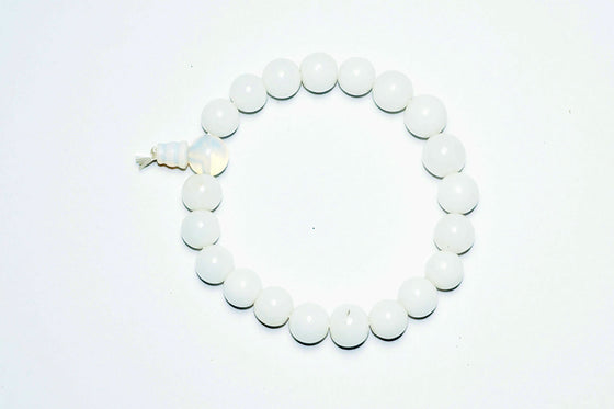 Energetic Beads White Ageta Moonstone Jewellery Meditation Wrist