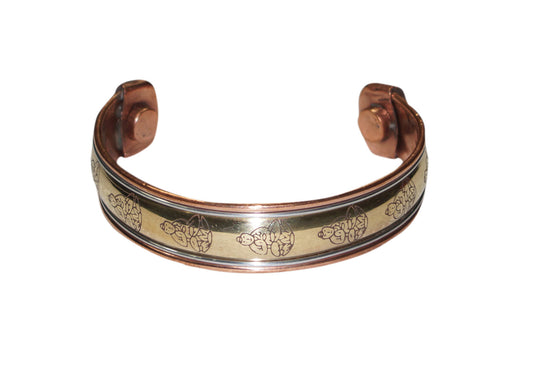 Peaceful Buddha Gift Magnetic Copper Cuff Bracelet 3 Metal