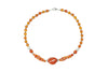 Carnelian Boho Orange Beaded Necklace-Twisted Beads Stones Handmade Choker