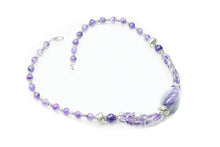  Purple Amethyst Beads Necklace-Handmade Twisted Beads Stones Jewelry