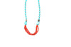 Boho Jewelry Turquoise Coral Beads Pendent Necklace - Handmade