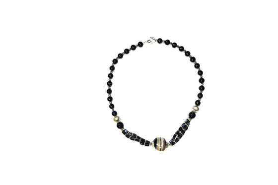 Boho Fashion Jewelry Black Onyx Beads Necklace Beads