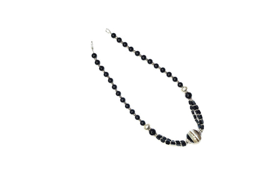 Boho Fashion Jewelry Black Onyx Beads Necklace Beads