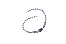  Jewelry Purple Amethyst Beads Necklace- Twisted Beads Stones Handmade
