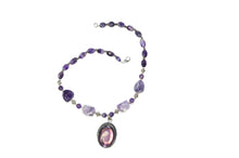  Purple Amethyst Beads Necklace Stone Beads Boho Artisan Jewelry