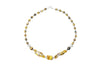 Chunky Tiger Eye Beads Necklace- Twisted Beads Stones Handmade