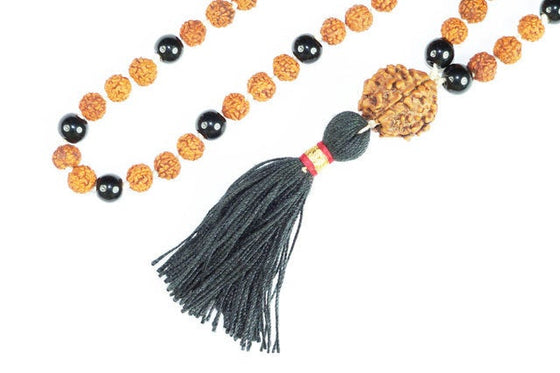 Buddhist Mala Necklace Healing Prayer Beads Rudraksha Black Jade