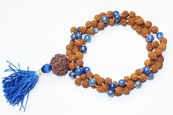 Meditation Prayer Mala Beads Yoga Jewelry Beads Lapiz Lazuli Japa Mala
